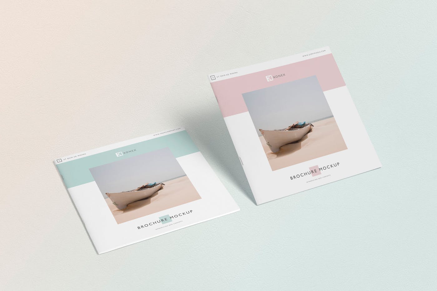 方形小册子企业画册杂志设计效果图样机 Square Brochure – Magazine Mock-Up插图(2)