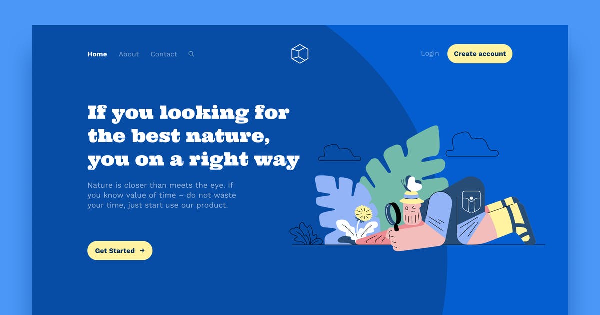 网站着陆页设计野外探索手绘插画素材 Seaching Landing Page Illustrations插图