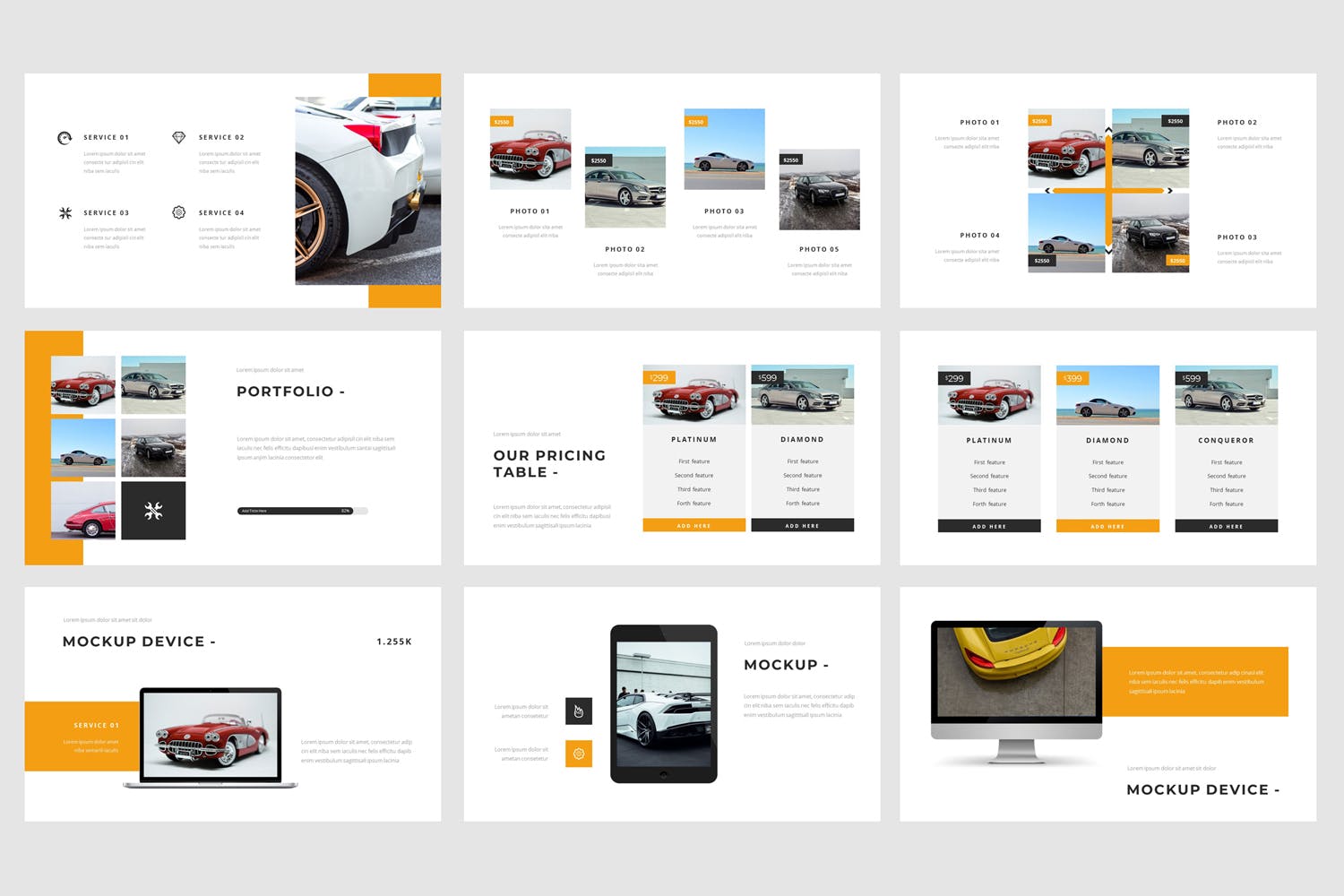 汽车介绍/汽车文化/汽车销售主题PPT幻灯片模板 Lantern – Car Dealership PowerPoint Template插图(2)