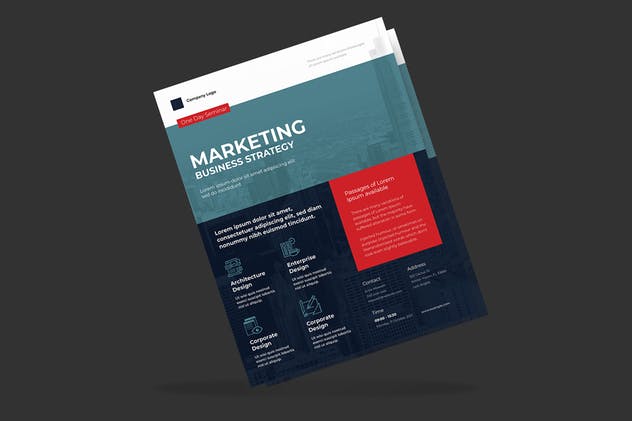 简约设计风格企业活动会议海报模板 Clean & Minimal Business Event Flyer插图(1)