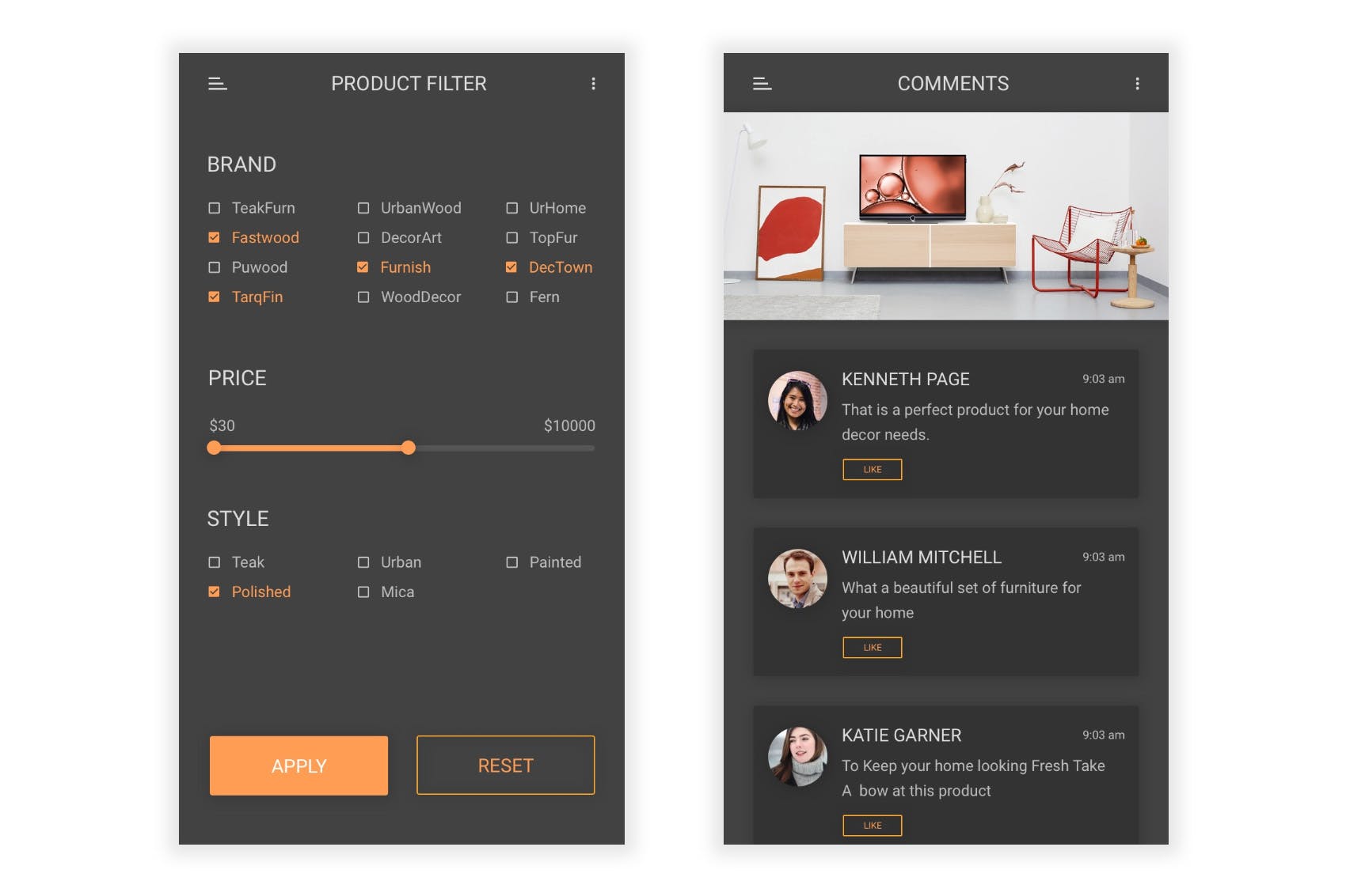家具网上商城APP应用UI设计Figma模板 Sajja – Furniture Store & Ecommerce Figma UI Kit插图(6)