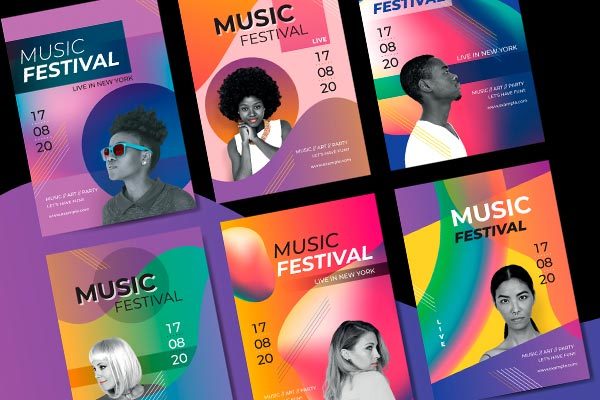 时尚高端绚丽多彩多用途DM宣传单海报设计模板集合