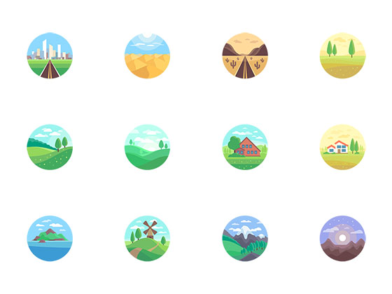 28 枚景观扁平图标素材之家精选sketch素材