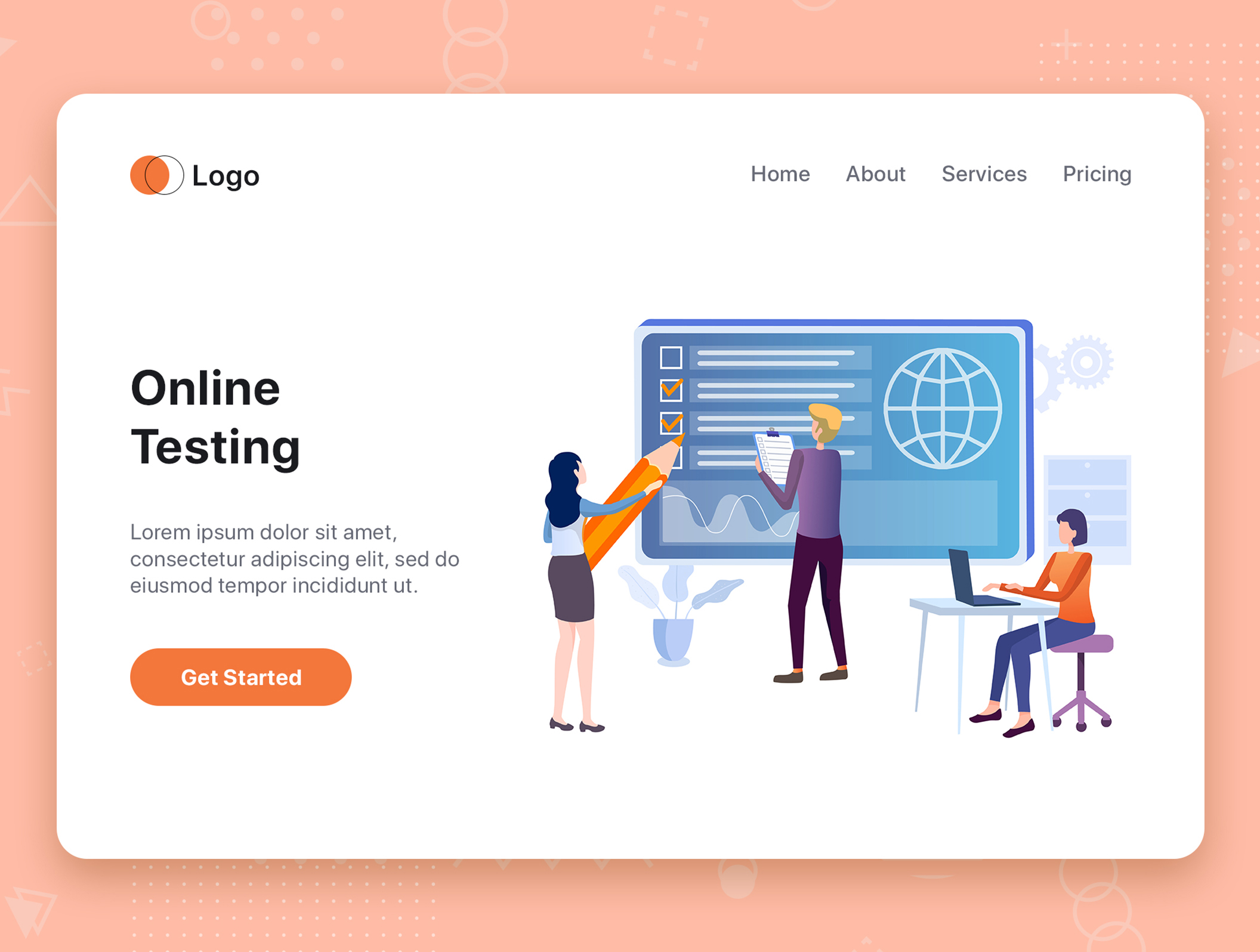 素材库下午茶：生活&工作场景着陆页网站设计矢量插画素材插图(5)