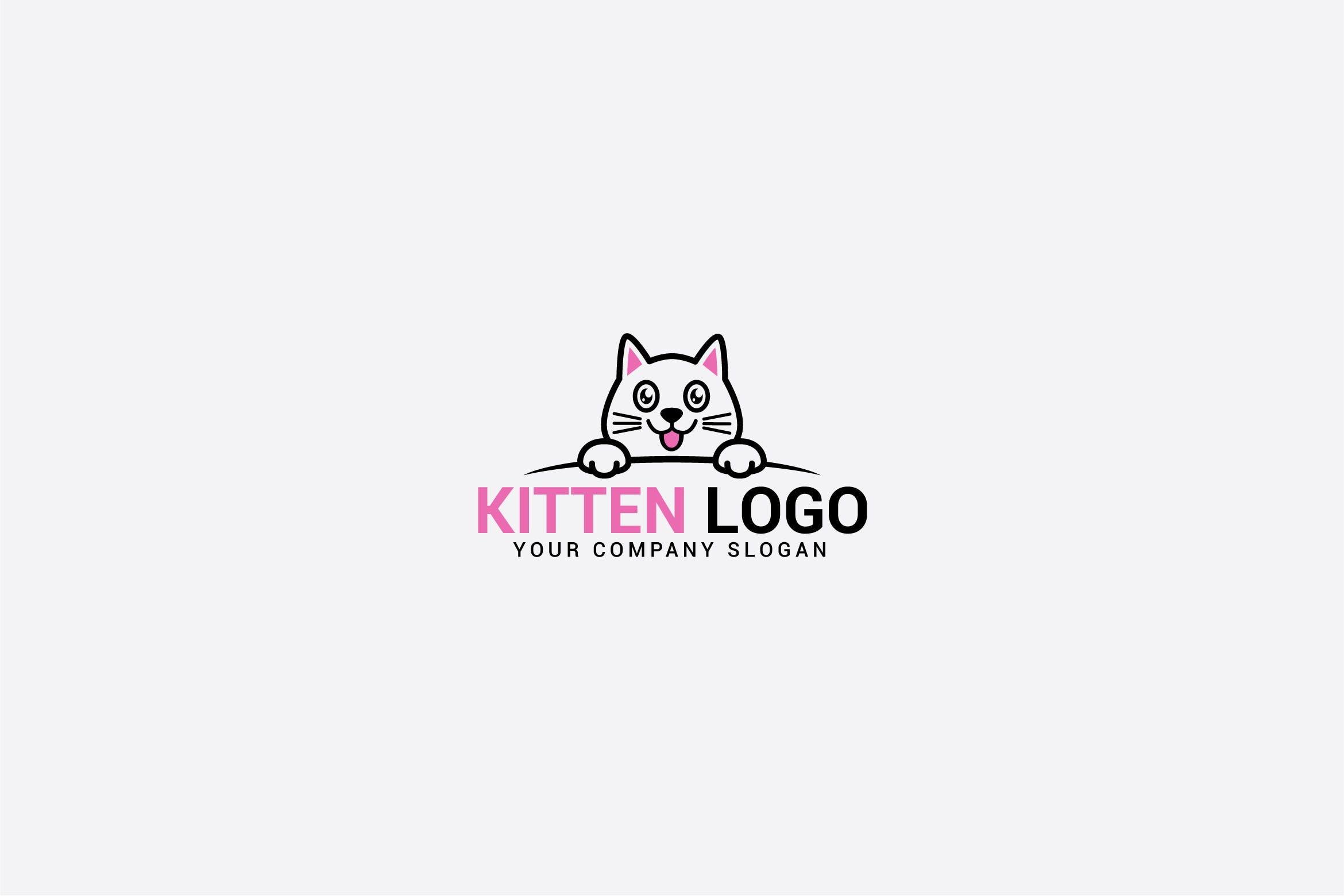 可爱卡通猫图形Logo设计素材库精选模板 KITTEN LOGO插图