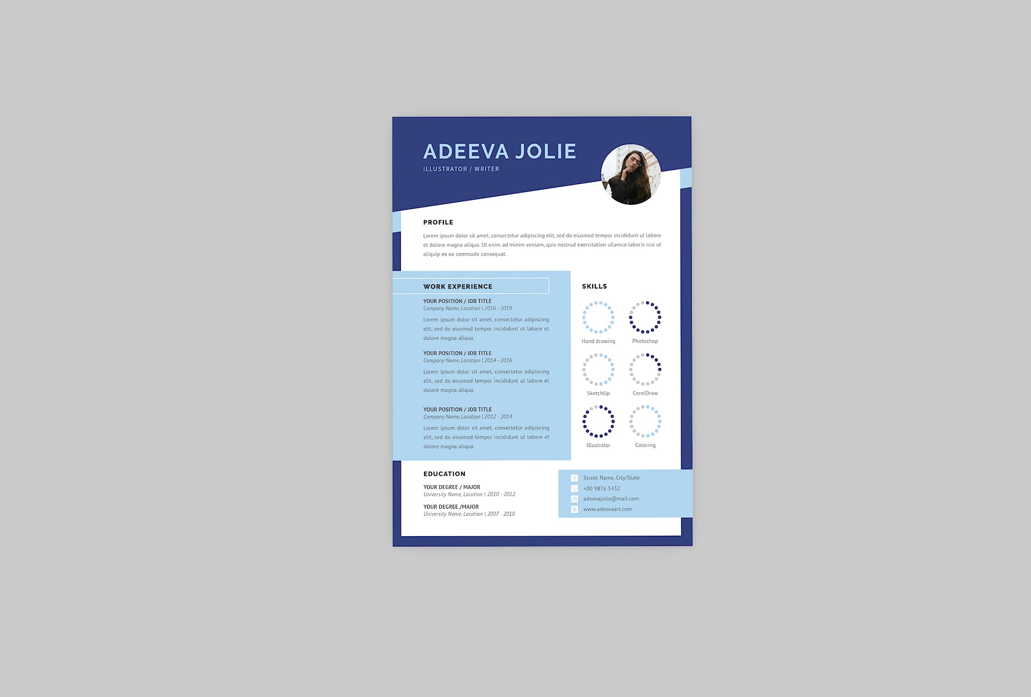 作家/编辑职位应聘简历模板 Writer Resume Designer插图(2)