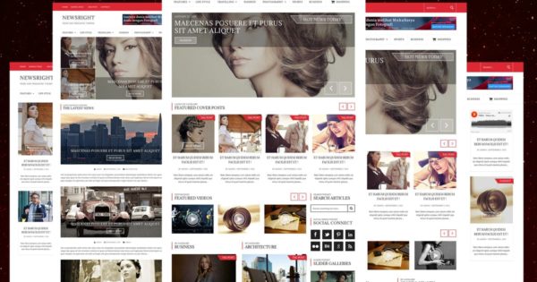 新闻资讯/杂志类网站设计PSD模板 Newsright – News &amp; Magazine Website PSD