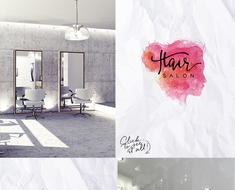 发廊沙龙发型剪影 Hair Salon Silhouettes插图(4)