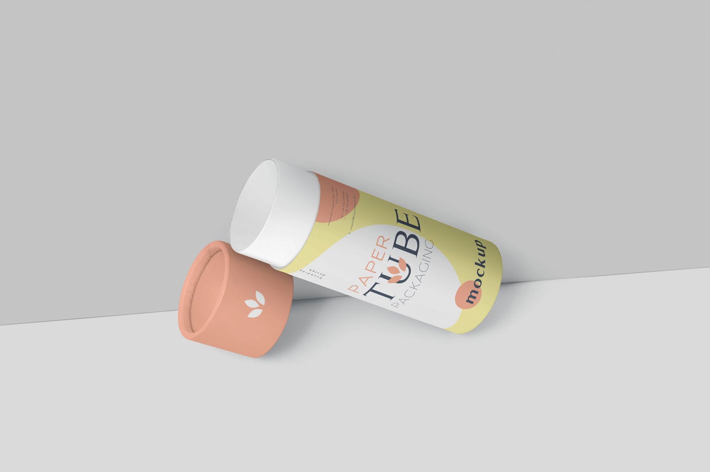 纸管包装外观设计效果图素材库精选模板 Paper Tube Packaging Mockup Set – Slim插图(4)