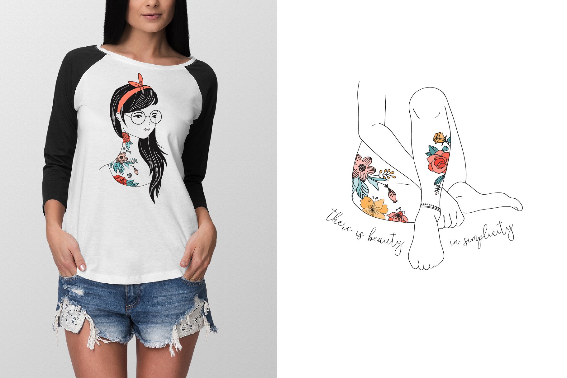 纹身少女矢量剪贴画 The Girl with the Tattoo Collection插图(4)