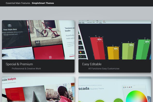 图表图形信息图表设计风格PPT模板 Gravidient Powerpoint Simply Theme插图(1)