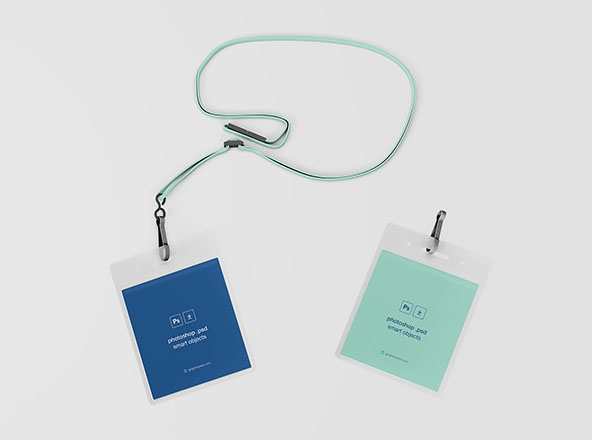 办公室胸牌/工牌设计效果图样机 ID Lanyard Mockup