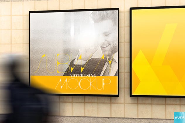 地铁海报广告牌灯箱广告牌样机模板 Subway Advertising Mockups插图(15)