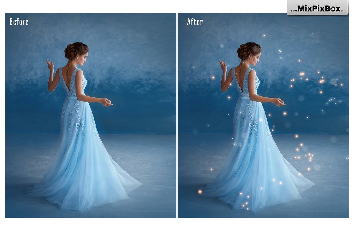 浪漫黑夜金萤火虫照片叠层插图(1)