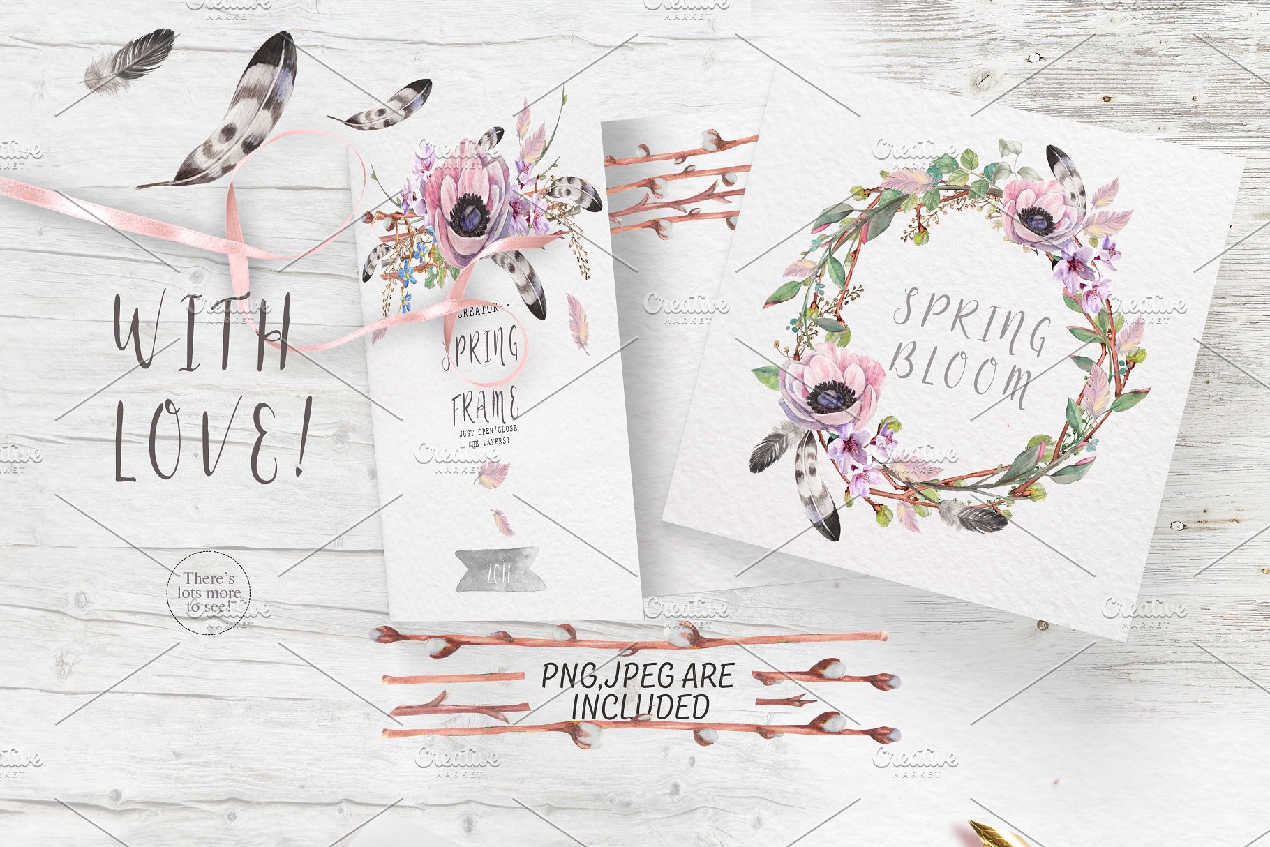 极力推荐:“春暖花开”水彩花卉设计素材包 "Spring bloom" 80 png插图(2)