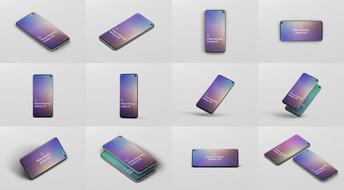 三星Galaxy S10智能手机素材库精选样机模板 Phone Mockup Galaxy S10插图(14)
