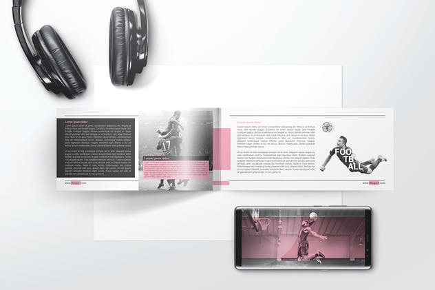 双折页DL宣传册样机模板 DL Bifold Brochure Mockups插图(4)