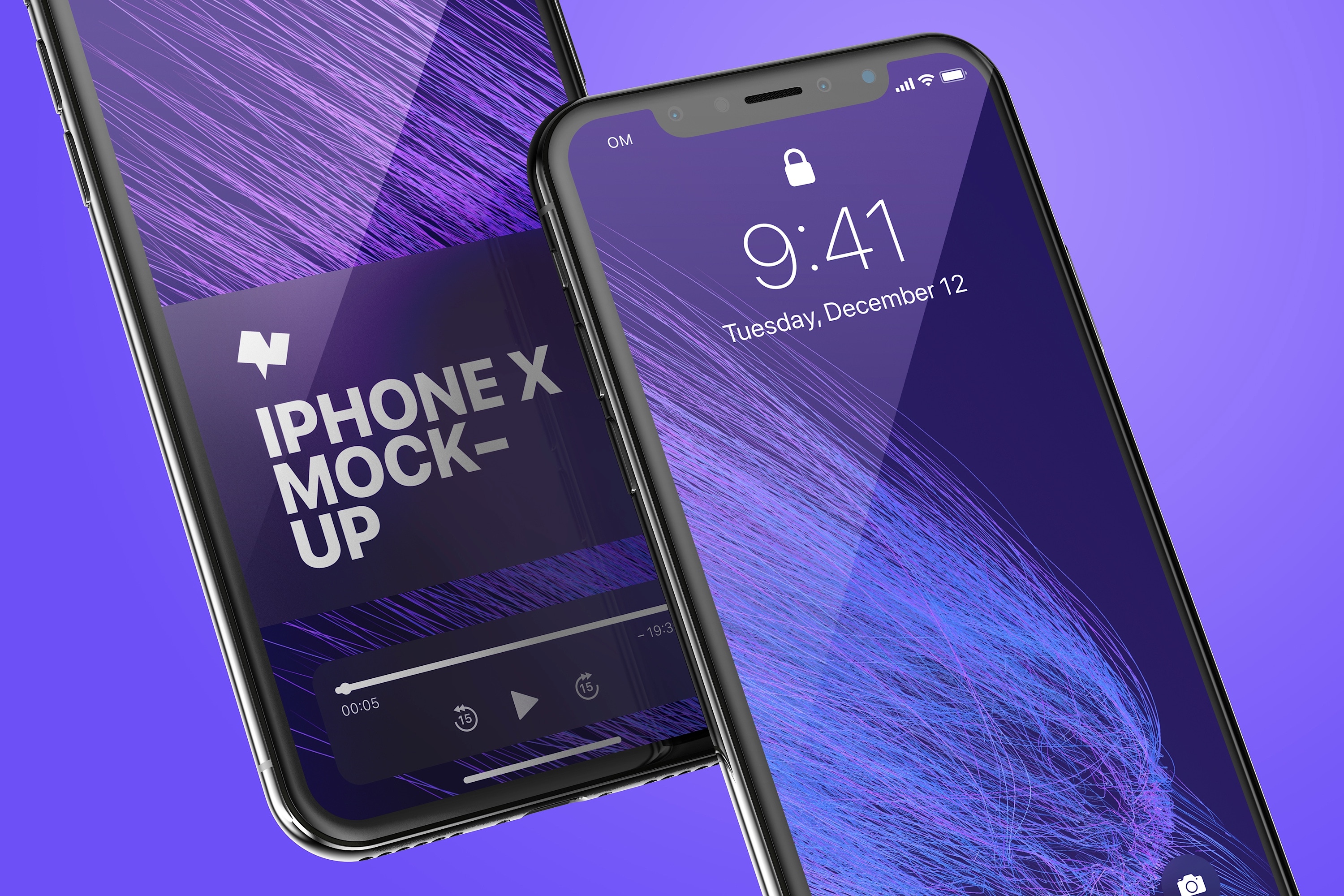 iPhone X手机应用UI界面预览样机01 iPhone X Mockup 01插图(3)