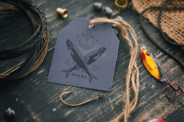 复古海洋动物吊牌标签样机 Sea Vintage Mock Up插图(7)