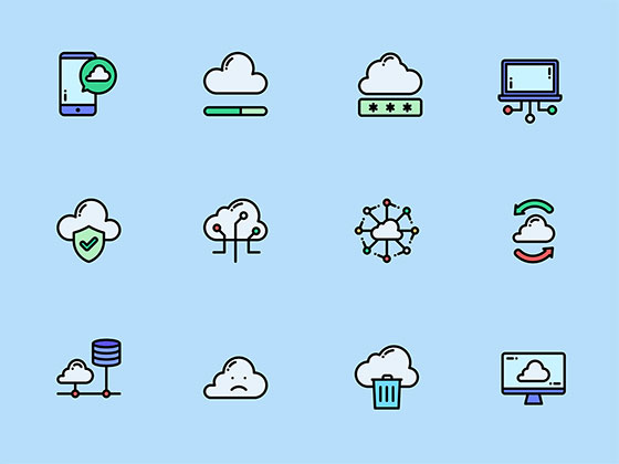 50 枚云计算网络元素图标素材之家精选sketch素材