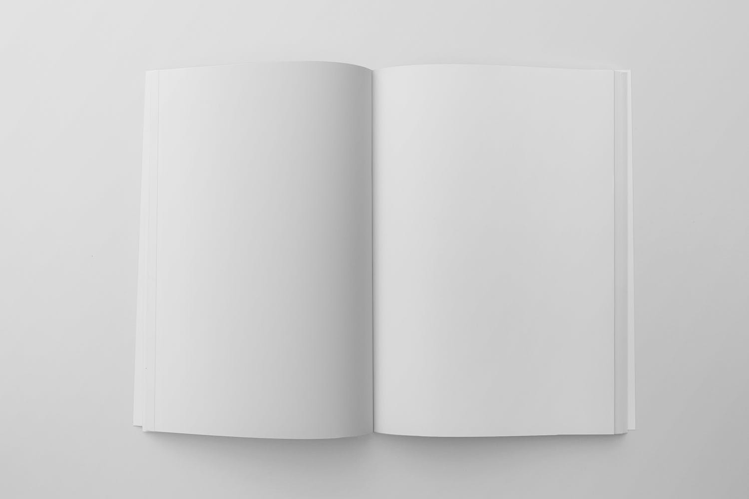 杂志内页排版设计顶视图样机素材库精选 Magazine Mockup Top View插图(1)