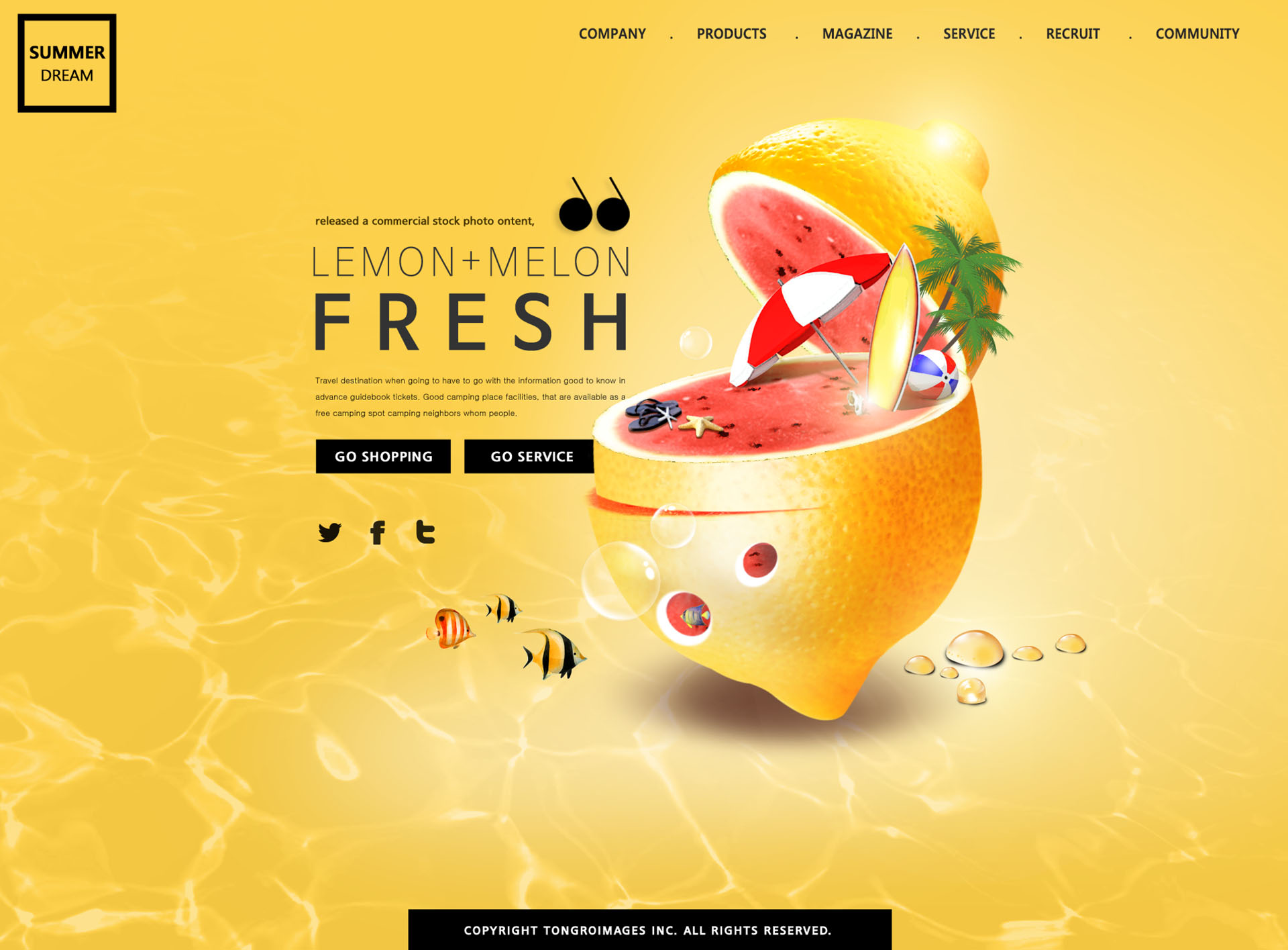 梦幻可爱创意度假广告模板PSD下载插图