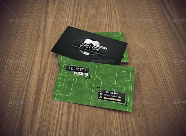 特色足球教练足球元素（俱乐部）名片模板