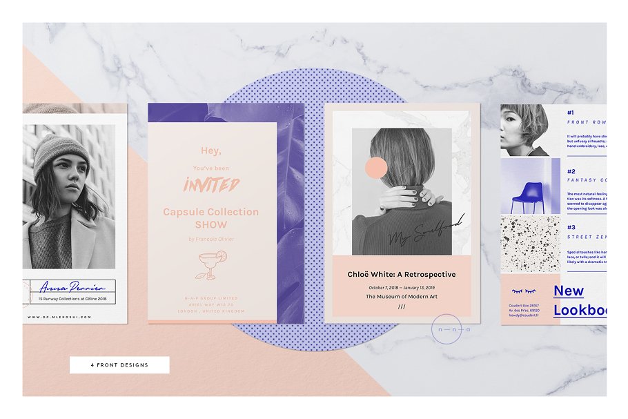 时尚生活品牌宣传小册子传单模板 Set of Postcard Flyers • Alrún插图(3)