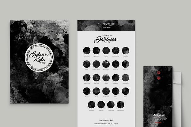 深黑色水墨水彩背景纹理 Black Dark Watercolor Texture插图(1)