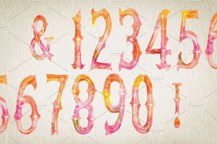 水彩手绘英文字母插画素材 Watercolor alphabet HOT插图(3)