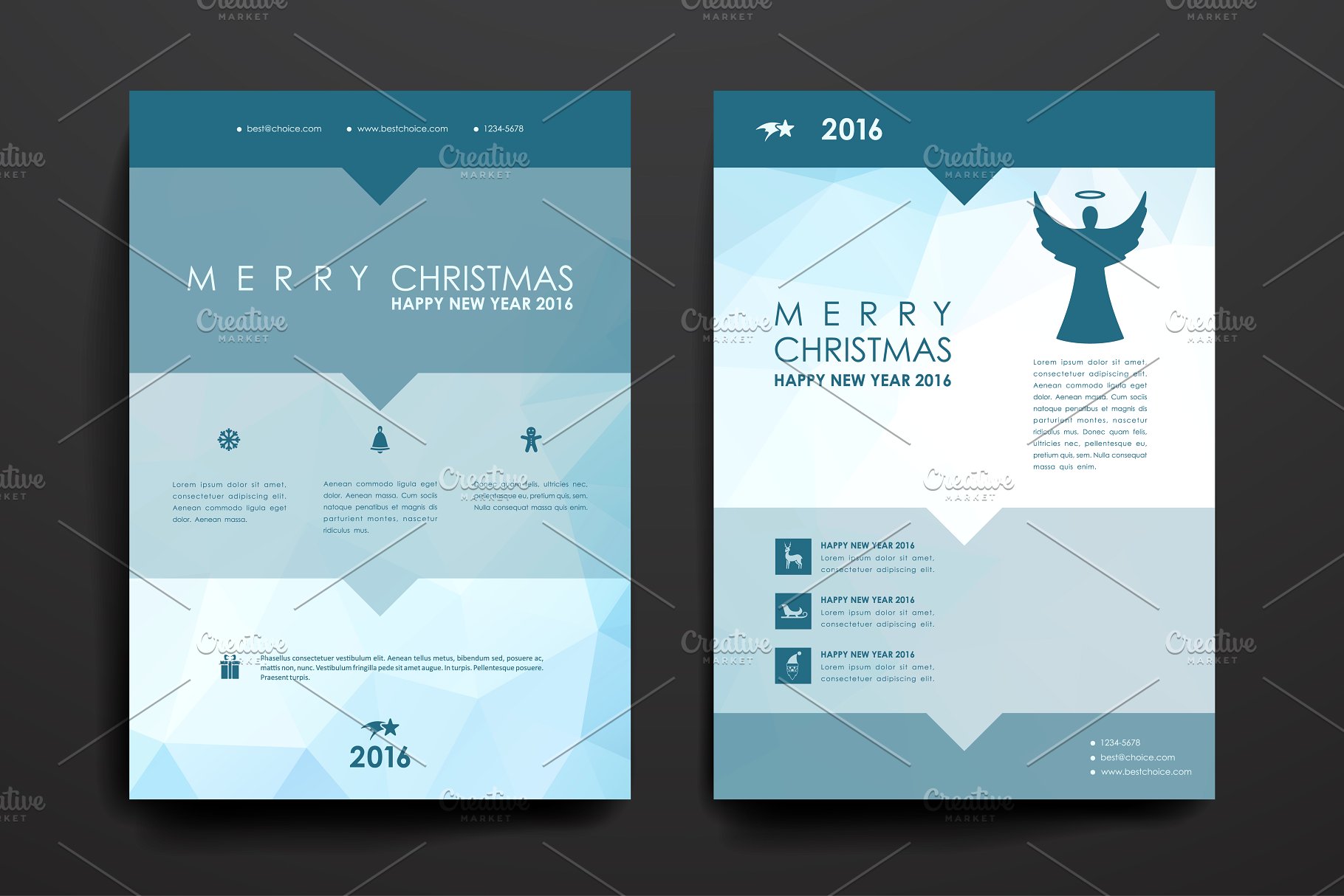 圣诞节主题小册子模板 Merry Christmas Brochures插图(23)