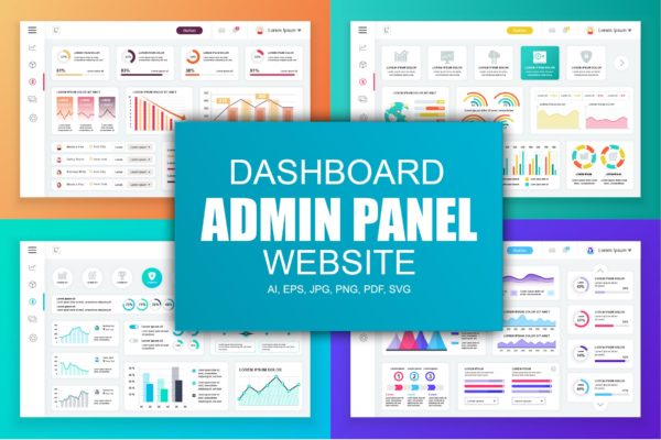 网站管理后台&amp;数据统计系统界面UI设计素材库精选素材v4 Dashboard Admin Panel Template