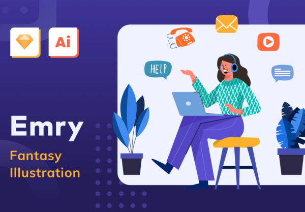 素材库下午茶：6个优秀的梦幻场景矢量插画素材下载[Sketch,Ai]