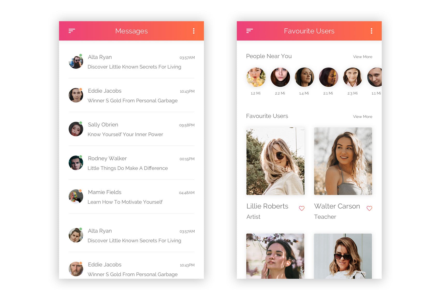 约会交友APP应用UI用户交互界面设计PSD模板 Rish- Dating, Meeting & Networking  for Photoshop插图(7)