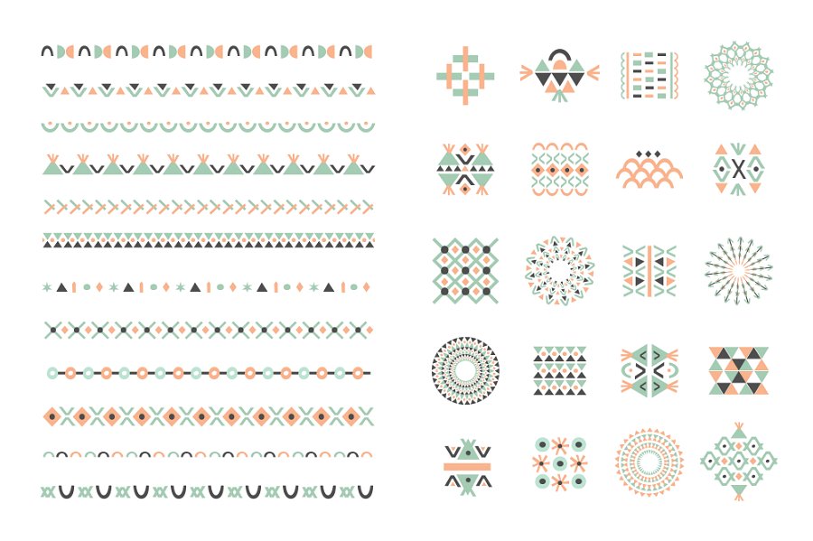 民族风矢量图案纹理 Ethnic vector brushes + BONUS插图(3)