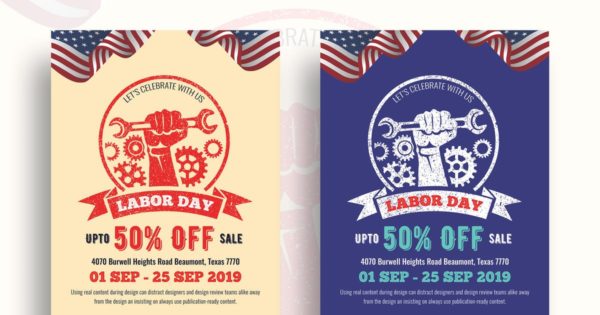 劳动节促销打折活动传单设计模板05