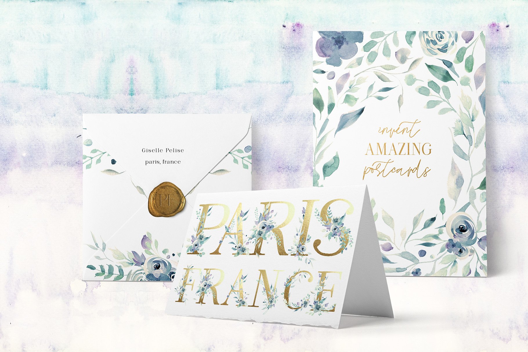 轻奢风格水彩元素合集 A Mountain Summer Watercolor Set插图(9)