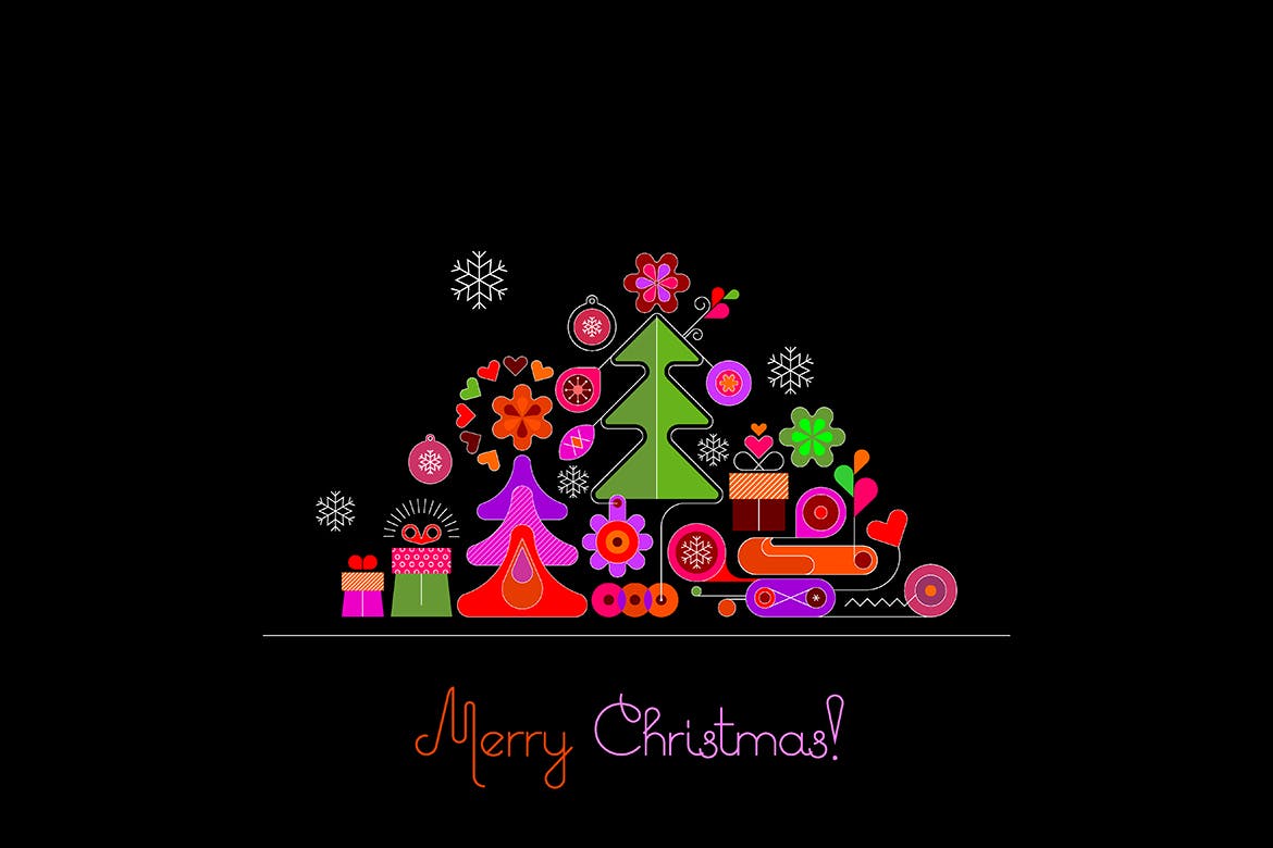 圣诞贺卡矢量设计模板 Christmas Greeting Card插图