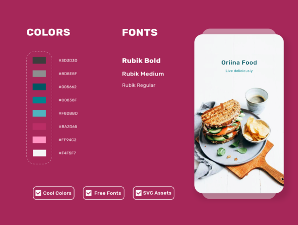 素材库下午茶：食品/餐厅美食主题APP UI套件[PSD,XD]
