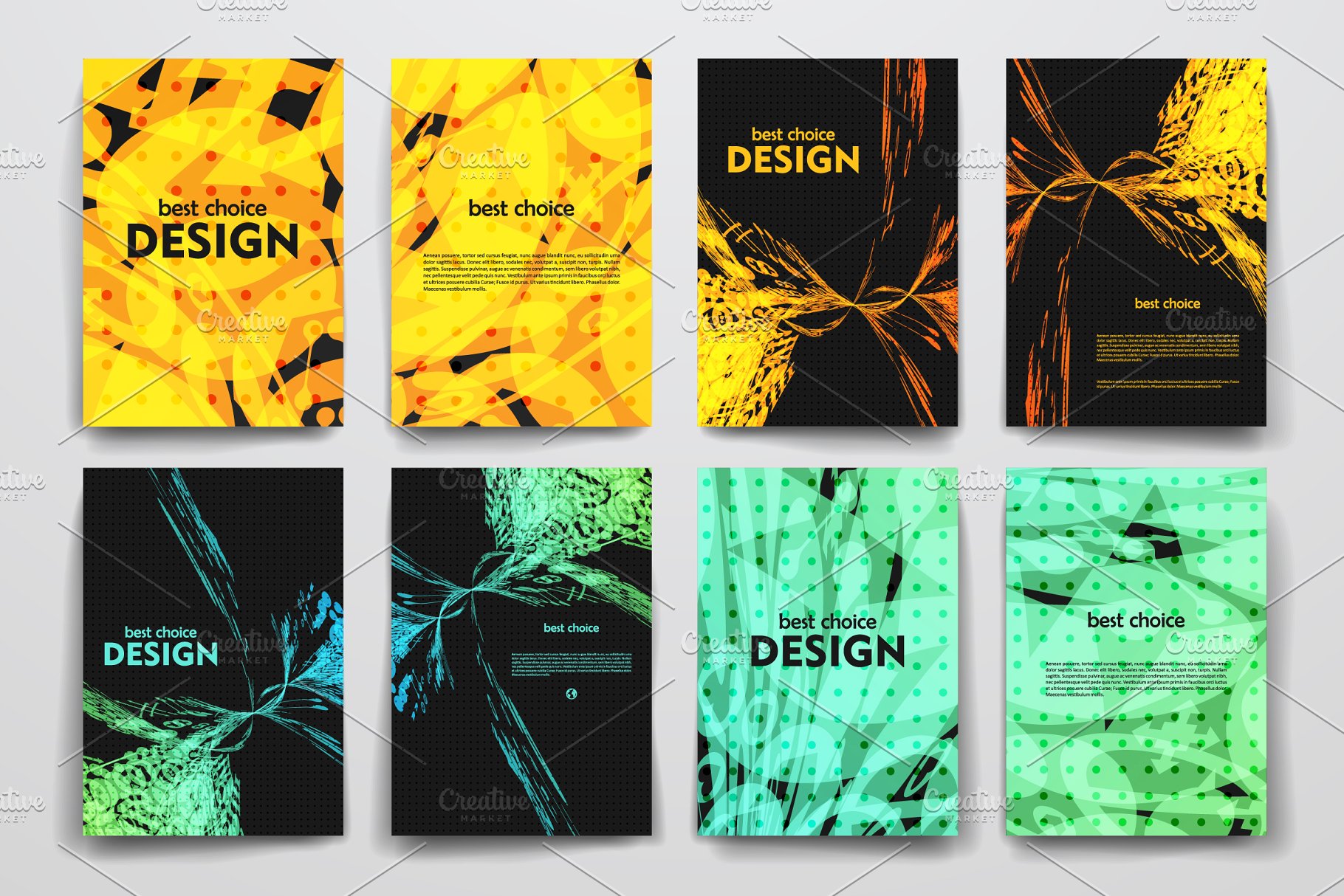 奇幻抽象图案背景画册模板 Abstract brochures插图(7)