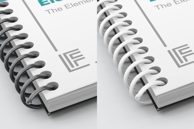 方形活页记事本/笔记本样机V.2 Spiral Book Binding Mockups 02插图(7)