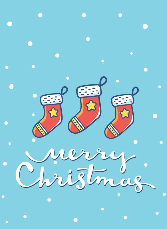 圣诞节&新年庆祝主题简易矢量手绘图形素材 Collection of Christmas cards插图(1)