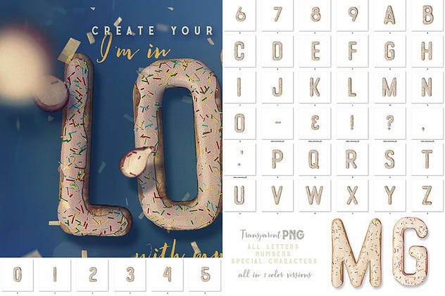 曲奇饼干3D立体英文字母插画素材 Get Your Cookie – 3D Lettering插图(6)