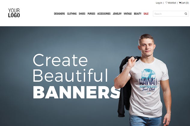 男版时尚圆领T恤服装样机 Crew Neck T-shirt Mock-up Male Version插图(3)