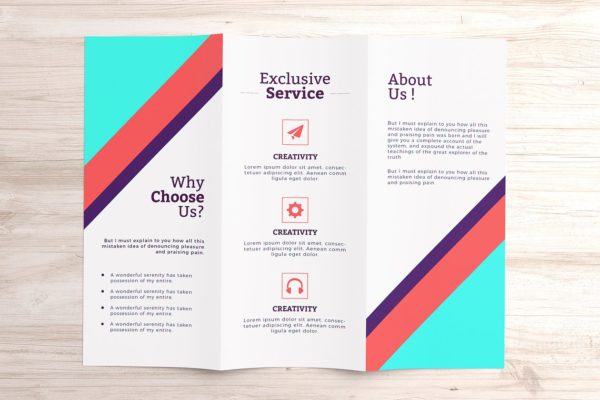 三折宣传传单手册样机模板 Letter-fold brochure Mockups v.3