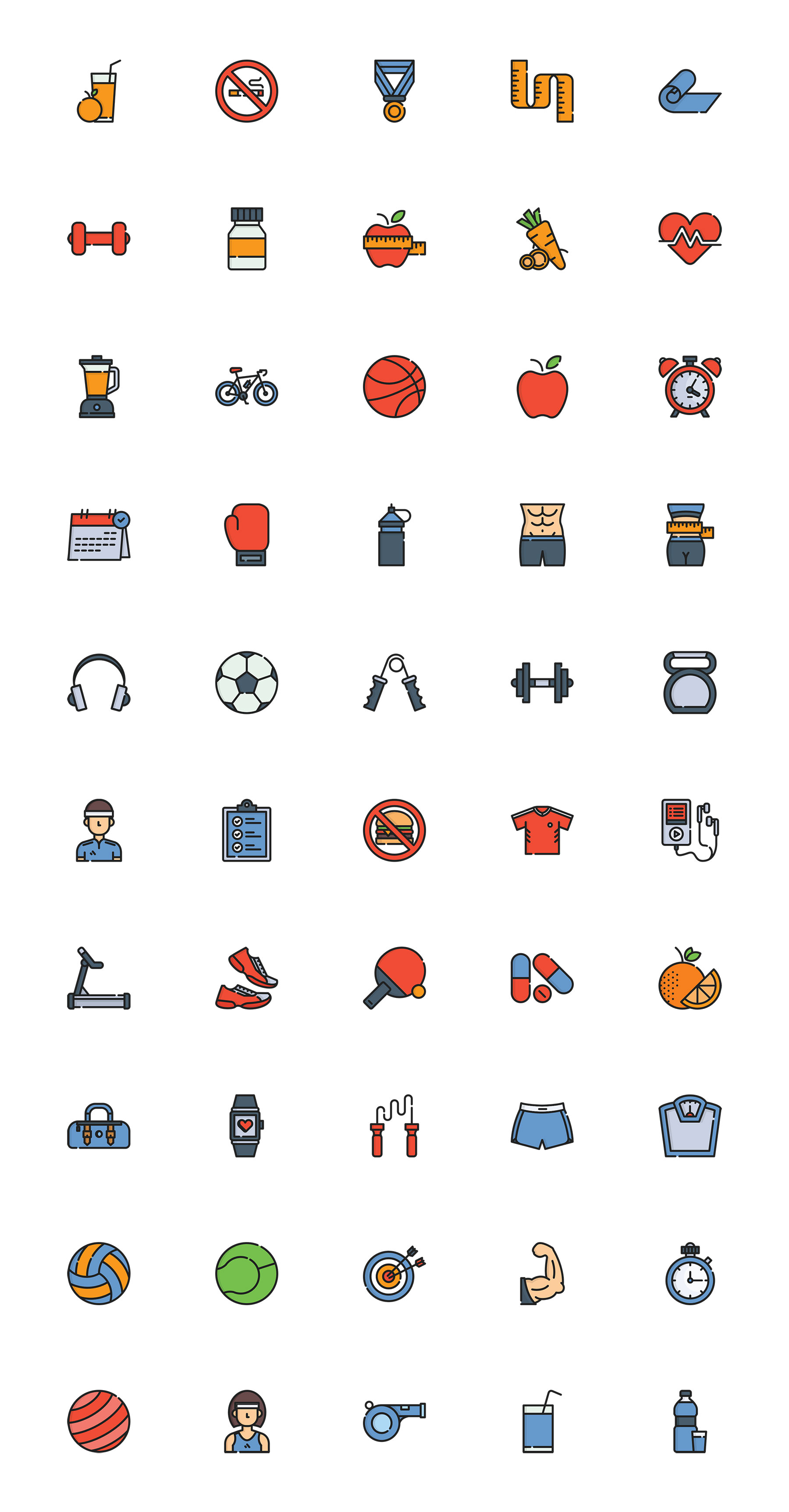 50 枚健身元素图标