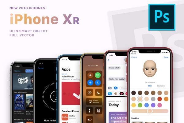好用的全新 iPhone XS UI设计展示样机下载[PSD]