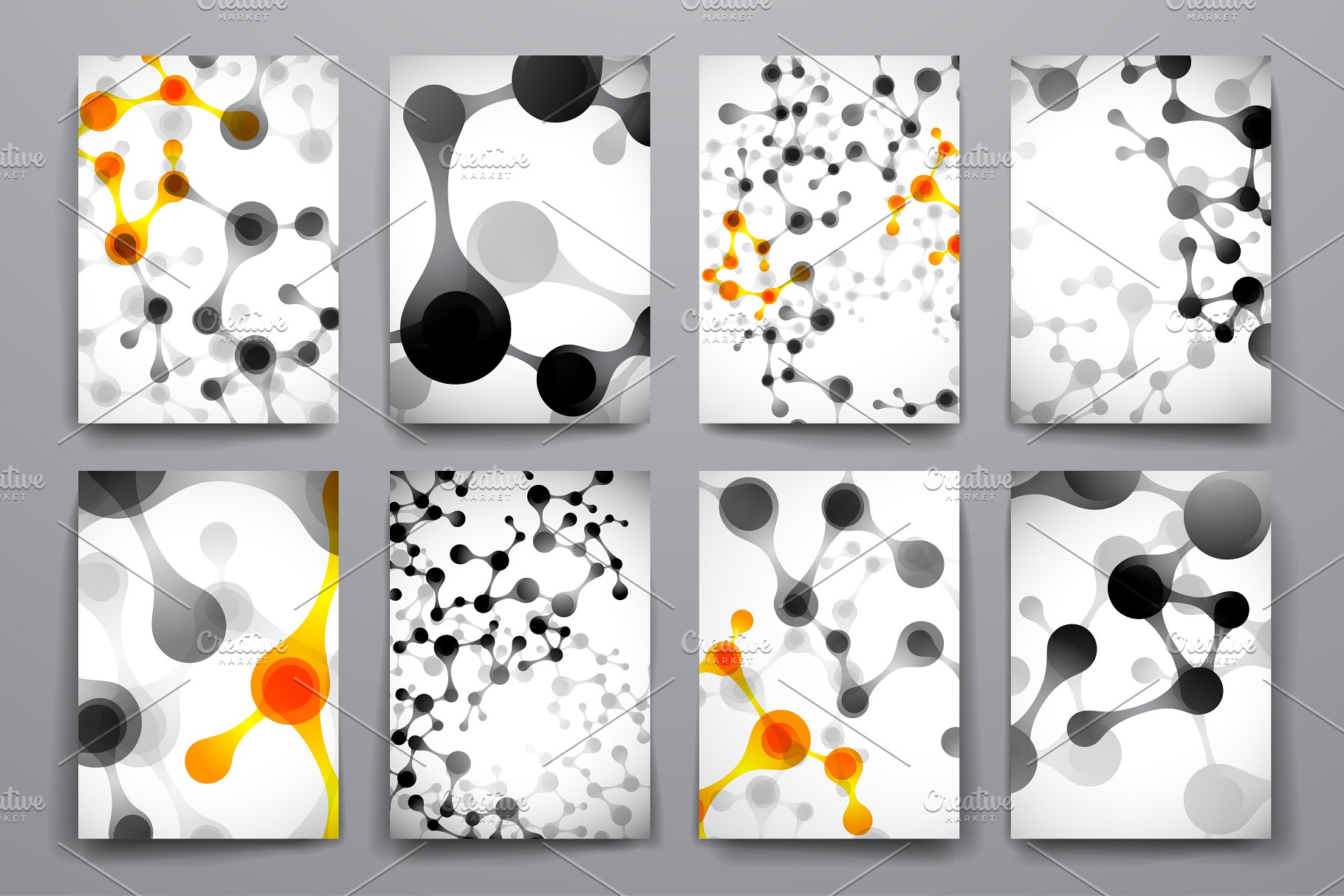 创意分子结构宣传册设计模板 Big Pack Molecular Templates插图(1)