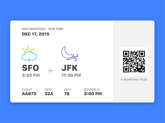 E-Boarding Pass素材之家精选sketch素材