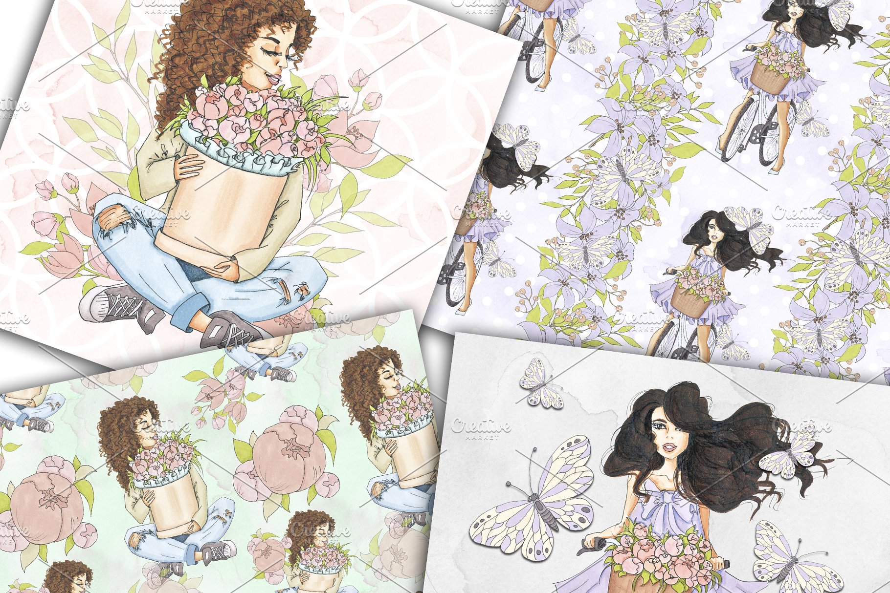 春季情调水彩插画合集 Spring Mood Design Kit插图(9)